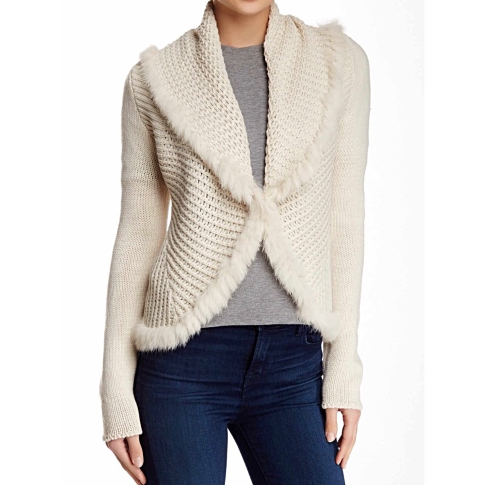 Love Token Fur Trimmed Jacket in Ivory